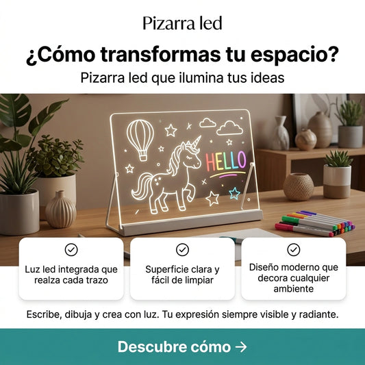 Pizarra Mágica 20cm x 30cm Luz Led Usb