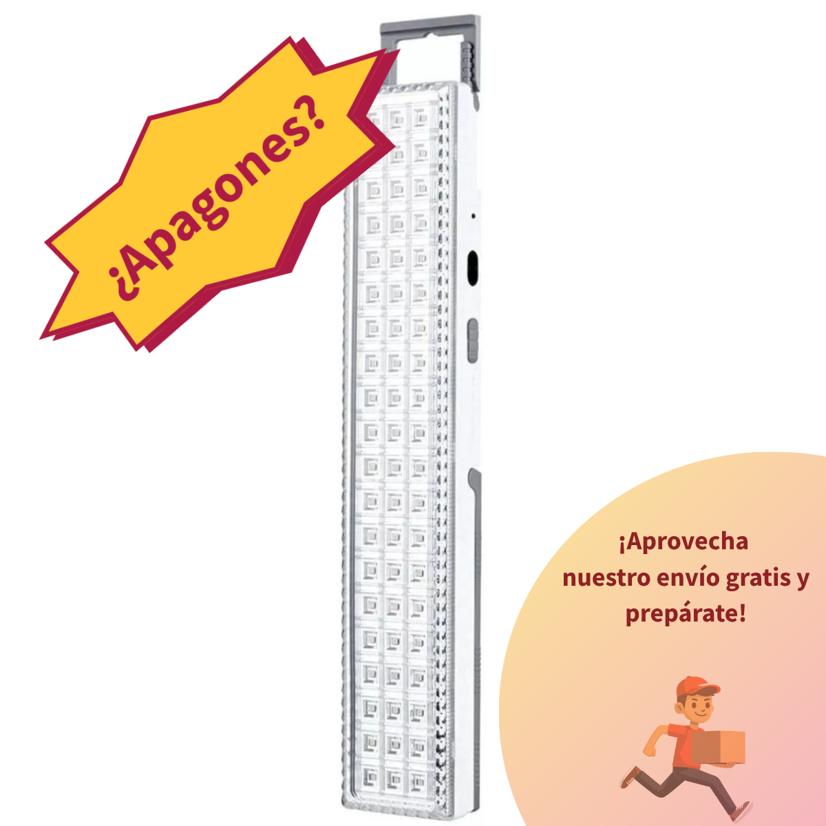 Lámpara larga para emergencia 60 LED